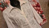 Canda Bluse weiß floral 42 3/4 Arm boho Hippy Harburg - Hamburg Eißendorf Vorschau