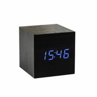 NEU Wecker Uhr Holznachbildung schwarz blaue Schrift Holz LED Brandenburg - Großbeeren Vorschau