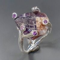 Designerring -925er Silber -Amethyst m Turmalin-Brocken-RG17,5-55 Nordrhein-Westfalen - Nettersheim Vorschau