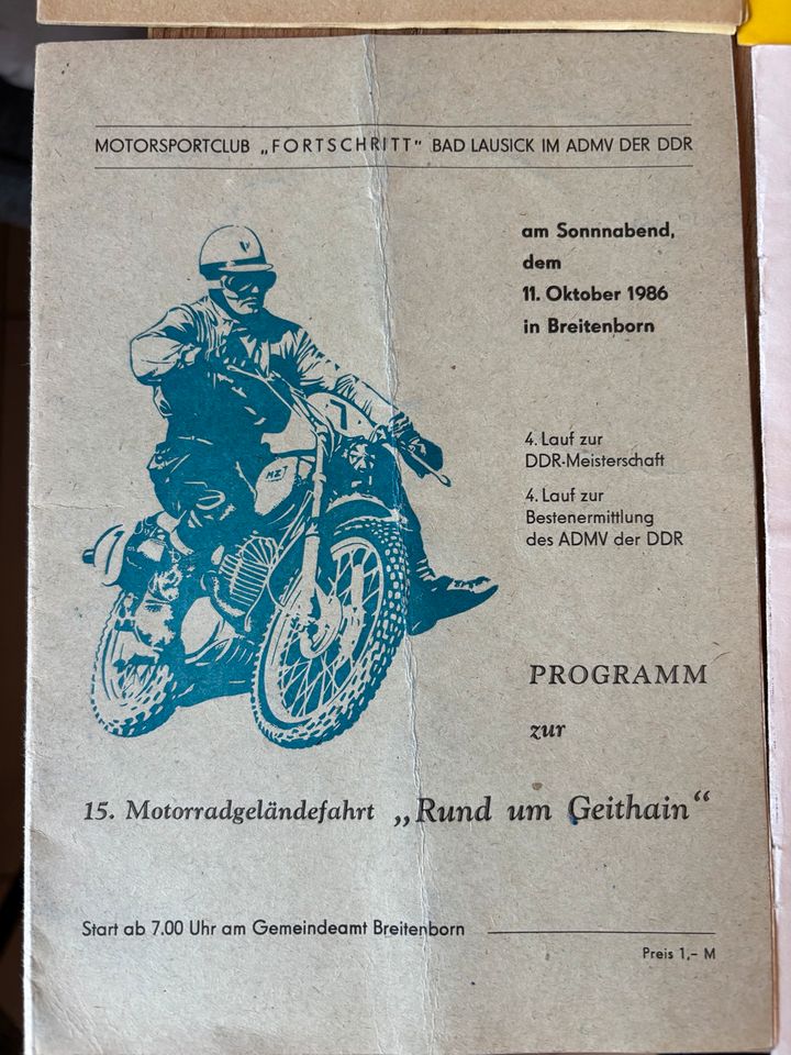 Original DDR Motorsport Programmheite 1975-1990 in Oederan