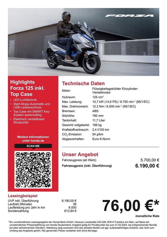 Honda Forza 125 in Neunkirchen Siegerland