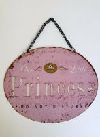 Blechschild Our Little Princess Rosa Oval Kette Shabby NEU Niedersachsen - Bissendorf Vorschau