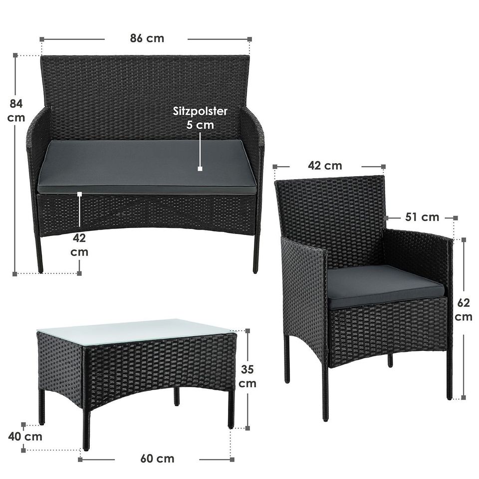 ✅NEU✅ Polyrattan Gartenmöbel Sitzgruppe Lounge Set 2 in Leipzig