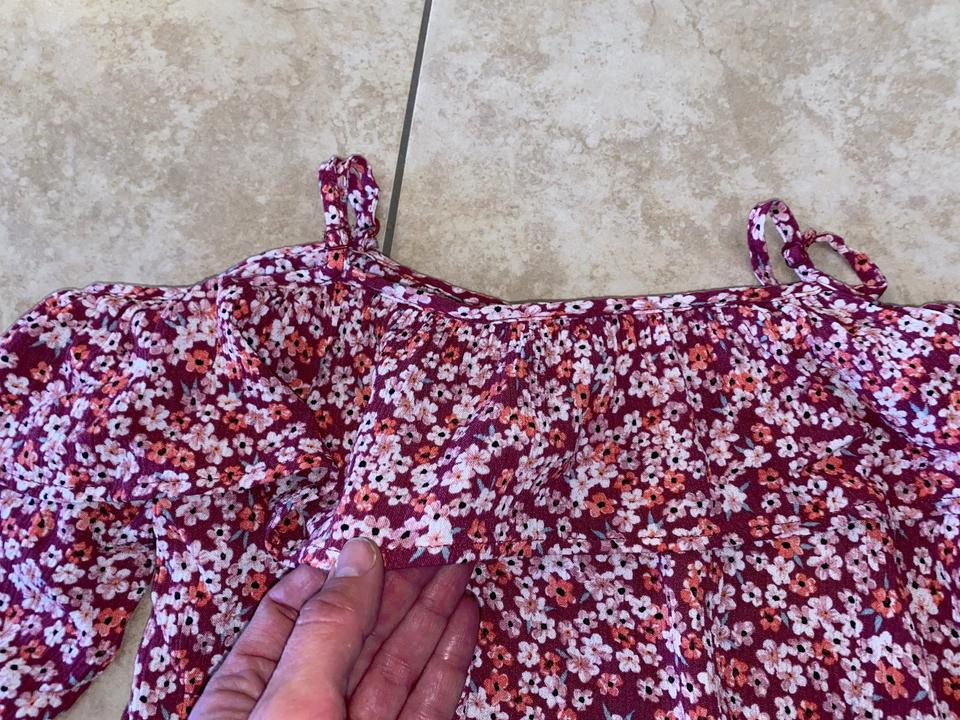 Gr.158/164: 2x Mädchen Langarmshirt Top Schulterfrei Crinkle in Obing