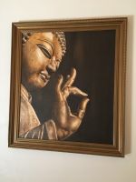 Großes gemaltes Buddha Bild mit Rahmen Nordrhein-Westfalen - Wesel Vorschau