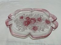 Glasteller Servierplatte rosa mit Rosen rosalin 40cm Landhaus Sachsen-Anhalt - Salzwedel Vorschau