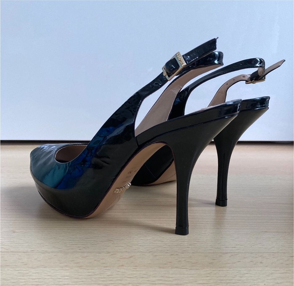 SCHUTZ LACK PLATEAU HIGH HEELS SLING PEEPTOES 37 LEDER STILETTO in Bielefeld