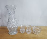 3X Blumenvase dickes Glas Blumenvase + Schüssel Übertopf Crystal Hessen - Hochheim am Main Vorschau