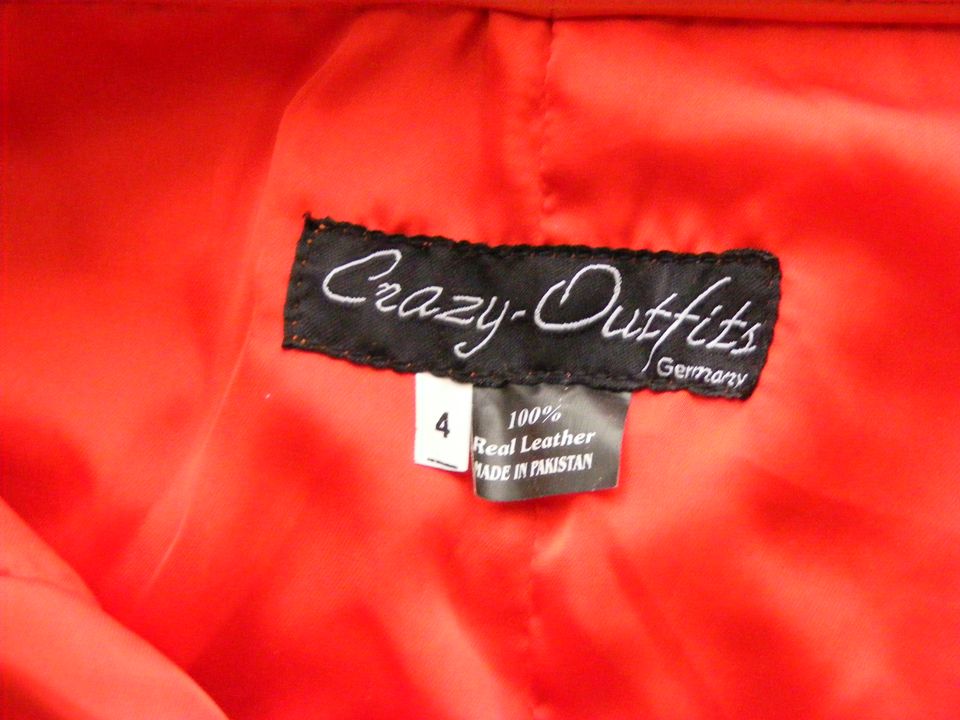 Capri-Style Hose Leder Lederhose Crazy Outfits, orange Gr. XS in Tholey