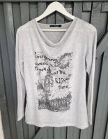 Shirt Wasserfallausschnitt Grau Print London My Own Gr. 36 Nordrhein-Westfalen - Neuss Vorschau