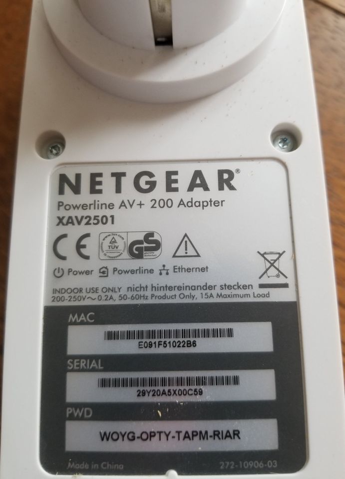 NETGEAR Powerline AV Adapter 200Mbps, Signalverstärker in Bayreuth