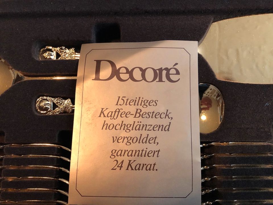 Kaffee-Besteck von "Decore" 24 Karat vergoldet, hochglänzend in Lübeck