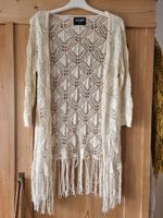 Cardigan Jäckchen Strickjacke M Fransen offwhite Natur weiß Hessen - Bad Arolsen Vorschau