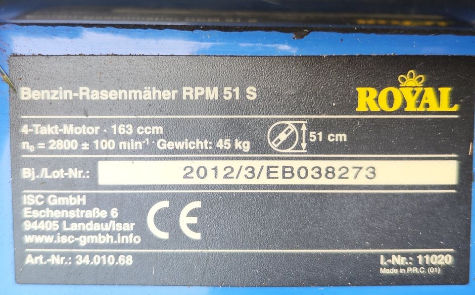 Royal RPM 51S (Radantrieb) Benzin-Rasenmäher in Elmshorn
