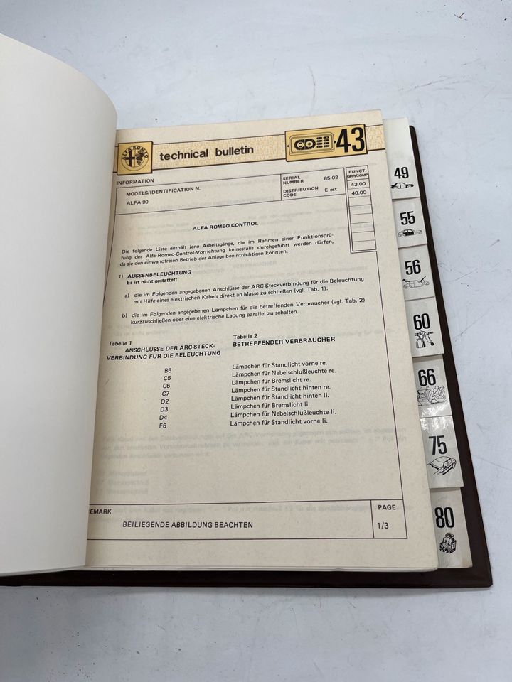 Alfa Romeo 90 75 Werkstatthandbuch Technical Bulletin in Ruhmannsfelden