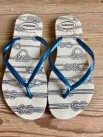 Havaianas Flip Flops Sandale Blau Weiß Metallic  41 42 Dresden - Johannstadt Vorschau