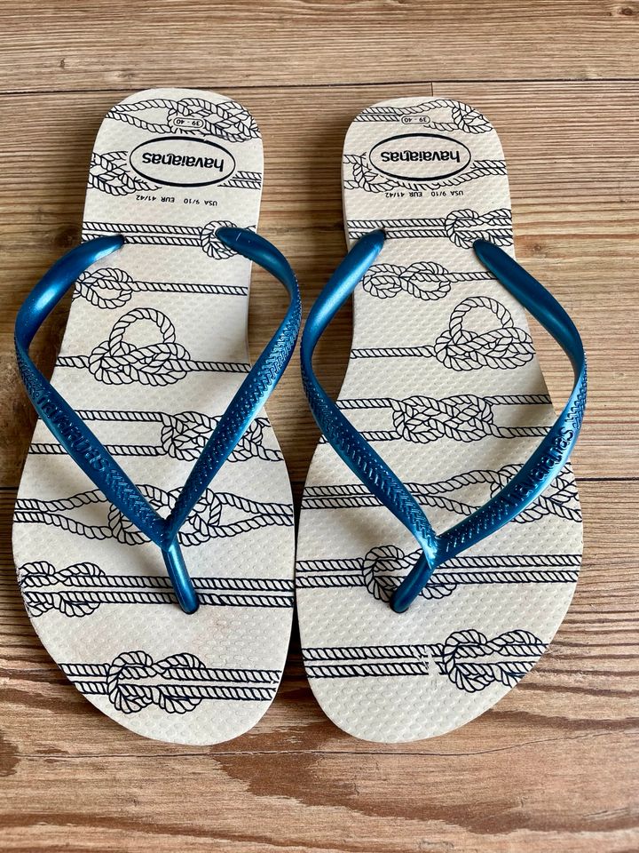 Havaianas Flip Flops Sandale Blau Weiß Metallic 41 42 in Dresden ...