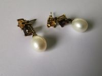 Ohrringe - Gold 333 mit Perle, Citrin und Rauchquarz Nordrhein-Westfalen - Lotte Vorschau