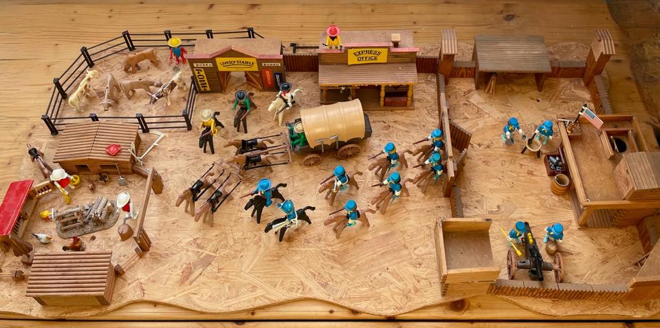 PLAYMOBIL 80er Western Fort Ranch Cowboy Farmer Nordstaatler in Naunhof