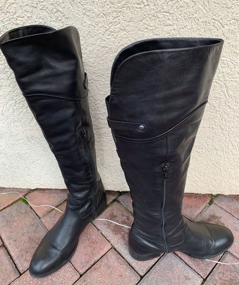 Damenstiefel - Overknee - Leder - Gr.38 in Halle