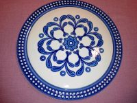 Herbolzheim Schöne Keramik Tortenplatte Kuchenplatte weiß / blau Bayern - Mainleus Vorschau