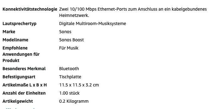 Apple Sonos Boost weiß (Musik/Bluetooth) in Tapfheim