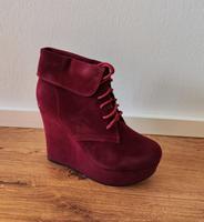 Stiefeletten Ankle Boots weinrot Plateau Wedges Keilabsatz Gr. 40 Bayern - Sankt Wolfgang Vorschau