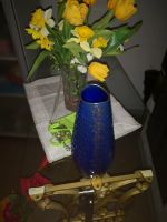 Vase, blumenvase BAVARIA - blau mit seitl. goldener Raute 27cm Bayern - Schnaittenbach Vorschau