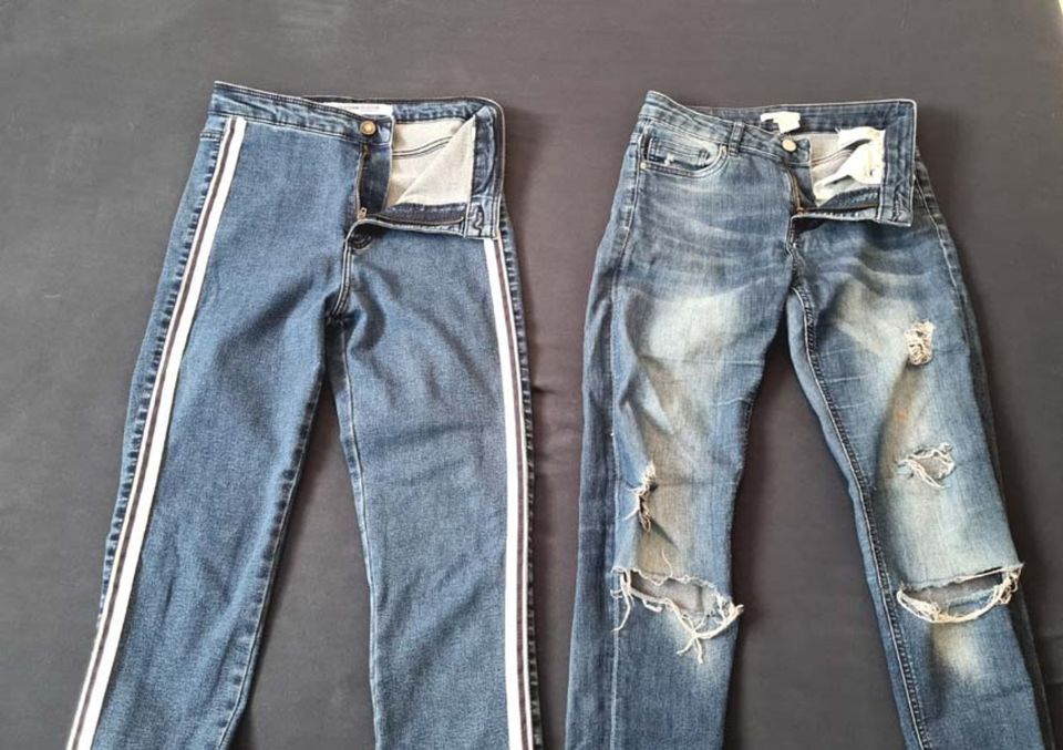 ZARA H&M 2x Skinny Stretch Jeans blau S XS  Gr. 34 36  NEUWERTIG in Auenwald