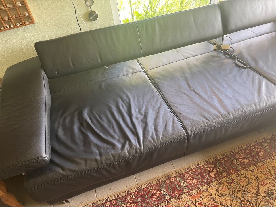 Wohnlandschaft Couchgarnitur Eckcouch Sofa Leder in Bogel