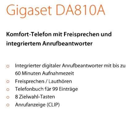 Festnetz Telefon Gigaset DA810A Anrufbeantworter Freisprechfunkt. in Berlin