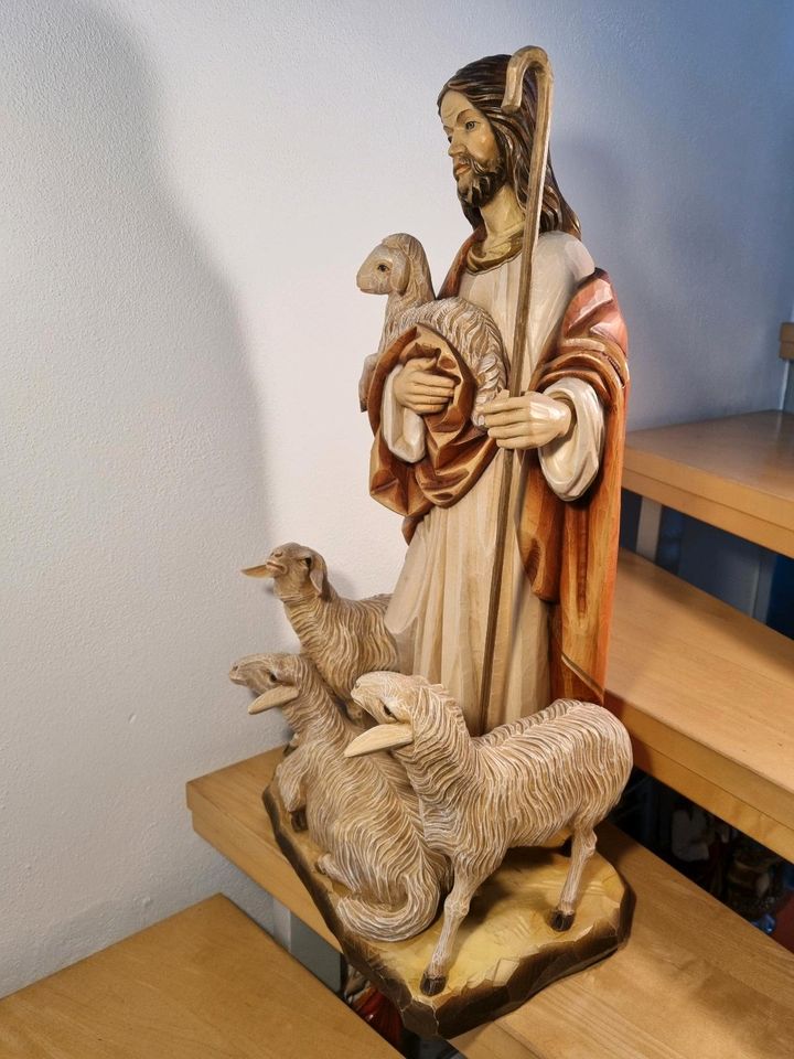 JESUS CHRISTUS XXL HOLZ  HEILIGENFIGUR HOLZFIGUR ALT KUNST DEKO in Kumhausen