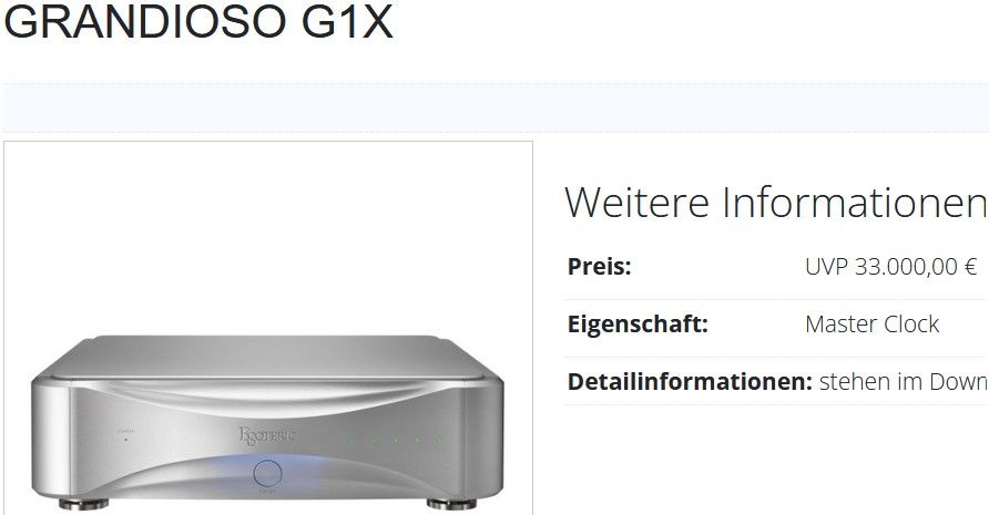 Esoteric G1X Grandioso | Master Clock | OVP | Garantie | LP33.000 in Wendlingen am Neckar