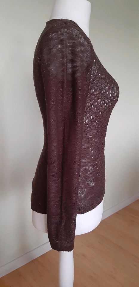 Orsay Pullover schoko-dunkel-braun mit metallic Garn Lurex 38 in Bremen