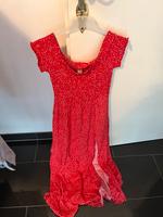 Rotes Sommer Kleid, Muster, Amisu, Größe 40/L, mit Schlitz Berlin - Rudow Vorschau