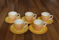 5 Tassen mit Untertasse gelb-orange, Kaffeetassen Östliche Vorstadt - Steintor  Vorschau