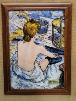 Vintage Frau auf der Toilette, Lautrec Gemälde Reproduktion Bild Harburg - Hamburg Fischbek Vorschau