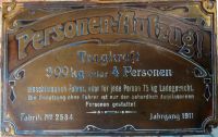 Original Messingschild, Jugendstil "Personen Aufzug", 1911 München - Maxvorstadt Vorschau