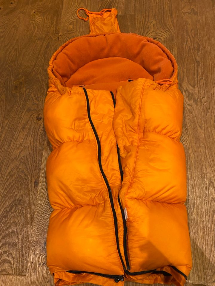 Odenwälder Fußsack Baby warm orange neutral Billi XL Kinderwagen in Ergolding