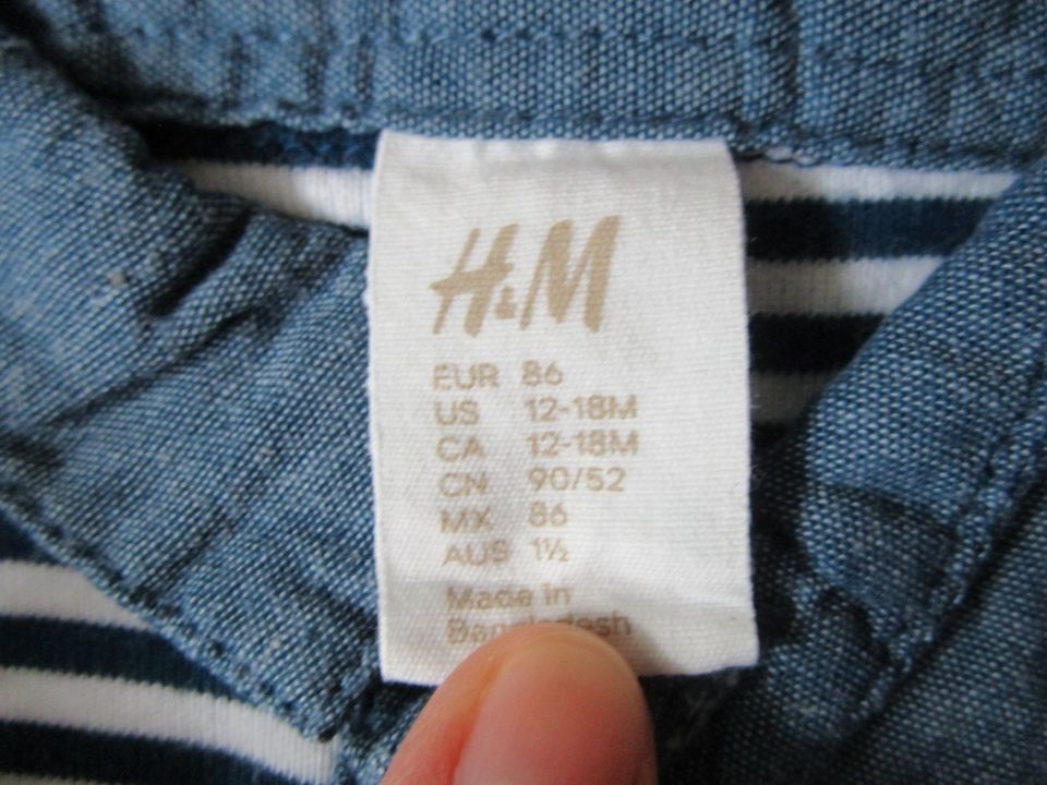 Body Hemd H&M Gr. 86 mit Polo-Kragen, maritim in Küps