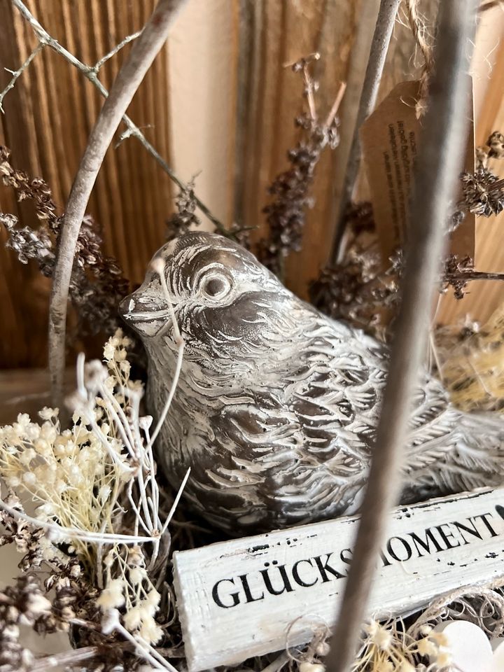 ♡ Topf ♡ Glücksmoment ♡ Vogel ♡ shabby Deko❣️ in Hamswehrum