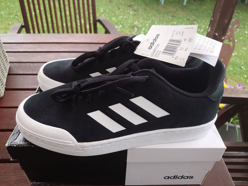 Adidas Court 70S Sneaker schwarz black mit Ortholite Float Sohle in Holle