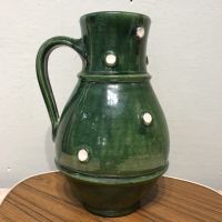 Keramikkrug grün mit Punkten Handarbeit Vase Kanne vintage antik Nürnberg (Mittelfr) - Mitte Vorschau