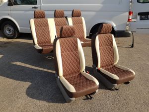 Sitzbezug Schonbezüge für VW T5 T6 Multivan Caravelle Kunstleder Schwa