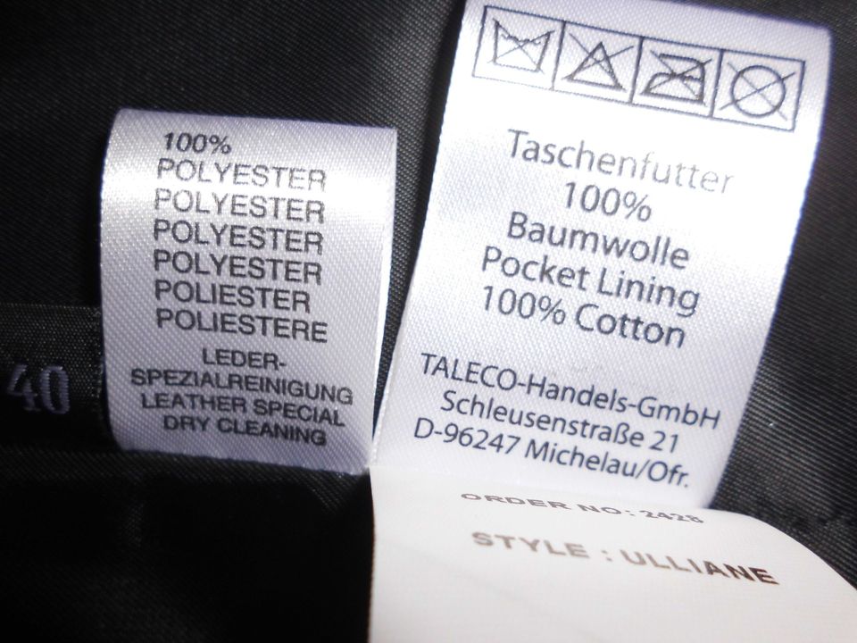 Maddox Ledermantel Gr 40, schwarz, ungetragen, echtes Leder in Seddiner See