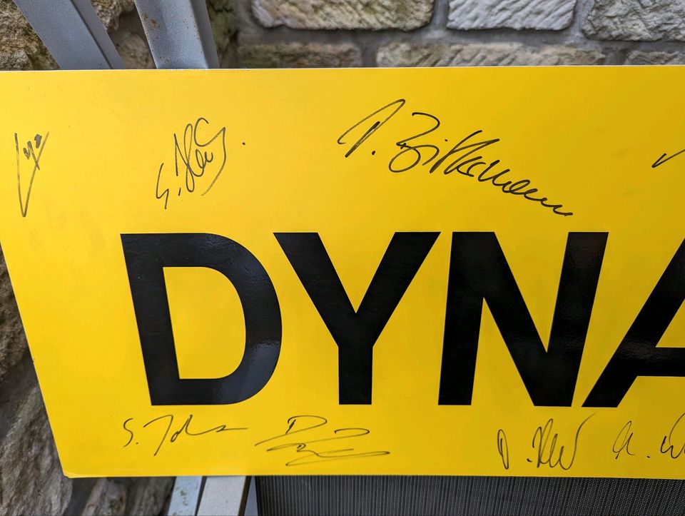 Dynamo Dresden Schild Autogramme 2004 in Dresden