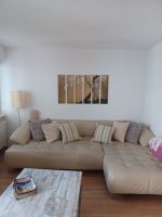 Leder-Couch/Sofa  L-Form beige mit Sitztiefenverstellung Hessen - Viernheim Vorschau