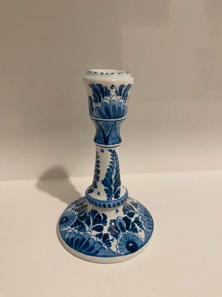 Vintage Delft Holland Kerzenhalter handbemalt aus Porzellan in München