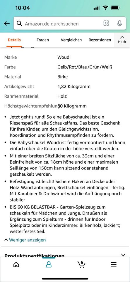Holz Babyschaukel in Bad Bellingen