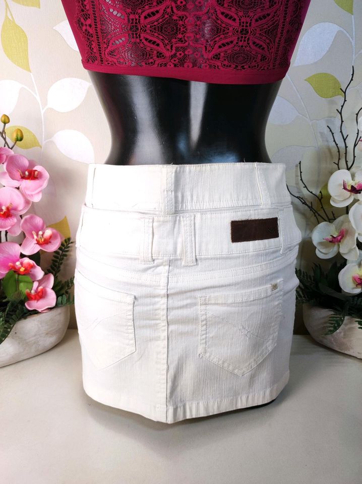 NeW! Sexy Vero Moda Jeans Mini Rock Mellow Mini Skirt S 36 Weiß in Übach-Palenberg